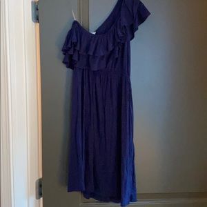 Navy one shoulder sundress